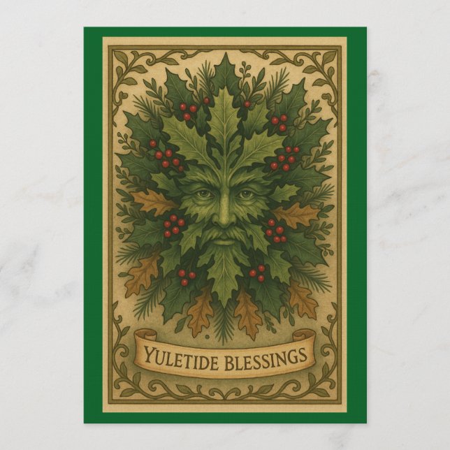 Cartão de Convite de Bênçãos do Yule (Frente)