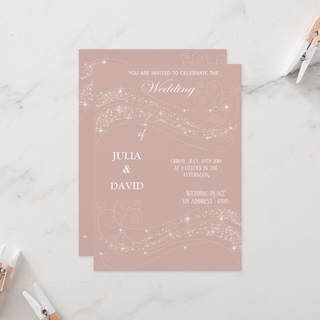 Cartão de Convite de Casamento (Frente/Verso In Situ)