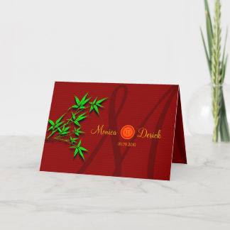 Cartão de convite de casamento chinês RSVP com bam