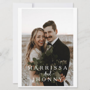 Cartão de Convite de Casamento com Foto Minimalist