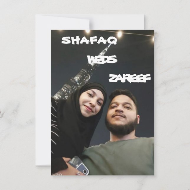 CARTÃO DE CONVITE DE CASAMENTO COM IMAGENS E FONTE (Frente)