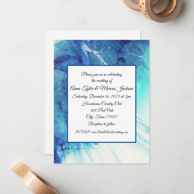 cartão de convite de casamento de abstrato (Frente/Verso In Situ)