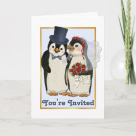 Cartão de Convite de Casamento de Pinguim - Você é