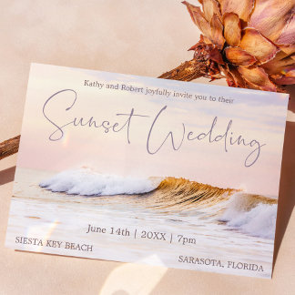 CARTÃO DE CONVITE DE CASAMENTO DE PRAIA | SOL DE O
