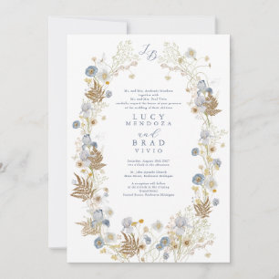 Cartão de convite de casamento de quadro floral im