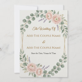 Cartão de Convite de Casamento Elegante
