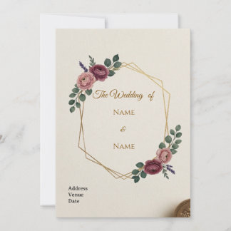 Cartão de Convite de Casamento Elegante