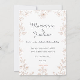 Cartão de Convite de Casamento Elegante