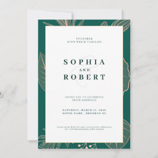 Cartão de convite de casamento elegante com o conc
