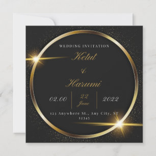 Cartão de Convite de Casamento Elegante e Simples