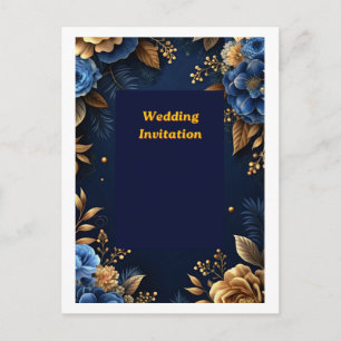 Cartão de Convite de Casamento Elegante Floral P
