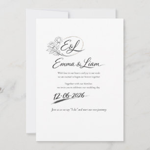 Cartão de Convite de Casamento Elegante – Luxo Min