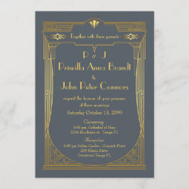 Cartão de convite de casamento,Excelente Gatsby, c