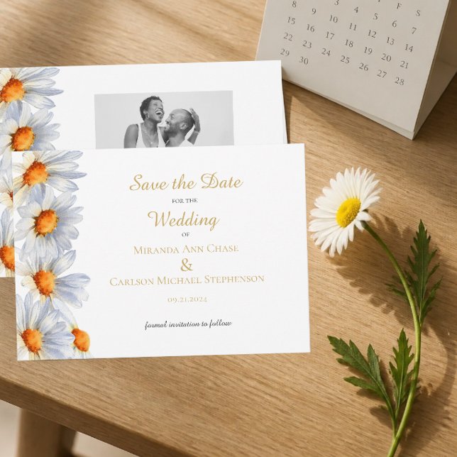 Cartão de Convite de Casamento Feliz Daisy (Criador carregado)
