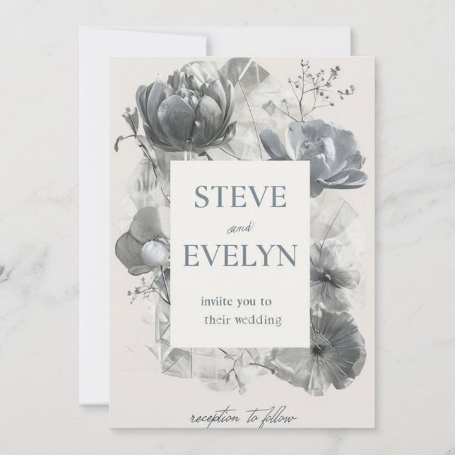 Cartão de Convite de Casamento Minimalista (Frente)