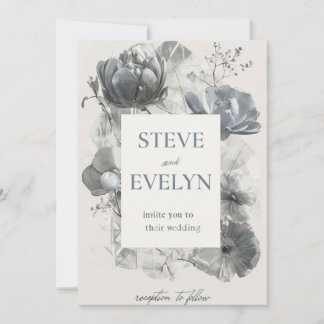 Cartão de Convite de Casamento Minimalista