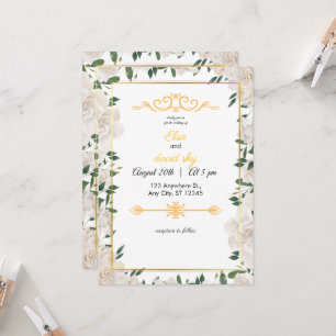 Cartão de Convite de Casamento Minimalista Elegant