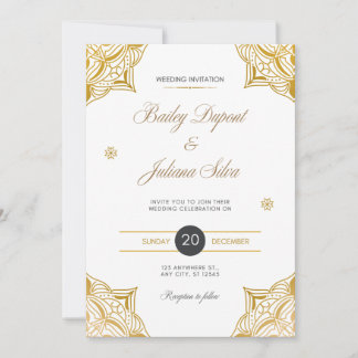 Cartão de Convite de Casamento Minimalista Elegant