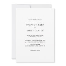 Cartão de Convite de Casamento Minimalista Persona