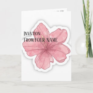 Cartão de Convite de Casamento Minimalista Rosa