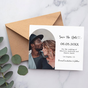 Cartão de convite de casamento moderno com foto em
