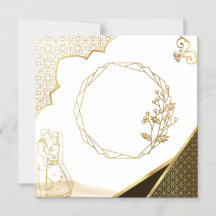 Cartão de Convite de Casamento no Estilo Indo-Paqu