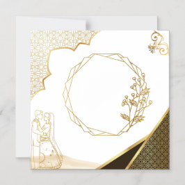 Cartão de Convite de Casamento no Estilo Indo-Paqu