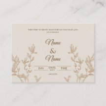 Cartão de Convite de Casamento Poético