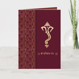 Cartão de convite de casamento real indiano Ganesh
