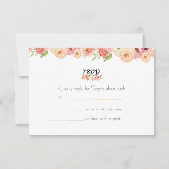 Cartão de Convite de Casamento RSVP de Primavera C (Frente)