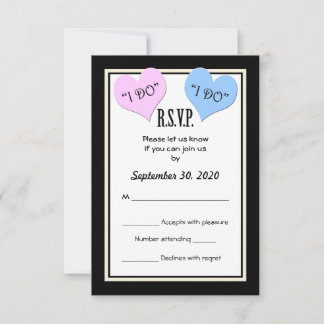 Cartão de Convite de Casamento RSVP I DO