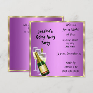 Cartão de convite de festa de despedida adeus