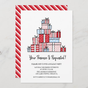 Cartão de Convite de Festa de Férias de Natal