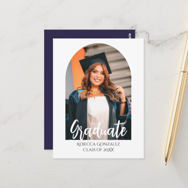 Cartão de Convite de Formatura Feliz (Frente/Verso In Situ)