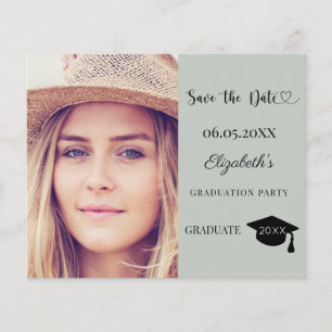 Cartão de convite de formatura moderno Sage Save t