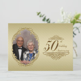 Cartão de Convite de Foto de Aniversário de 50 Ano