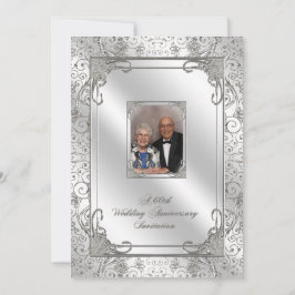 Cartão de Convite de Foto de Aniversário de 60 Ano