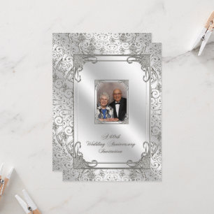 Cartão de Convite de Foto de Aniversário de 60 Ano