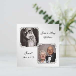 Cartão de Convite de Foto de Aniversário de 60 Ano