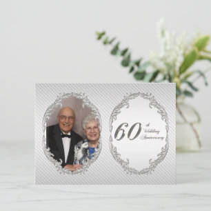 Cartão de Convite de Foto de Aniversário de 60 Ano
