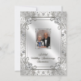 Cartão de Convite de Foto de Aniversário de 60 Ano