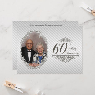 Cartão de Convite de Foto de Aniversário de 60 Ano