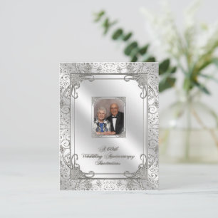 Cartão de Convite de Foto de Aniversário de 60 Ano