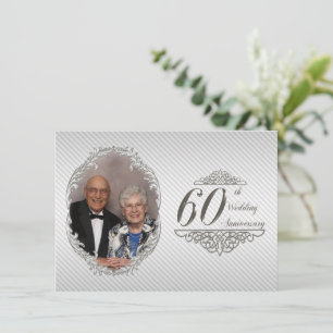 Cartão de Convite de Foto de Aniversário de 60 Ano