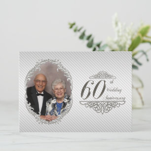 Cartão de Convite de Foto de Aniversário de 60 Ano