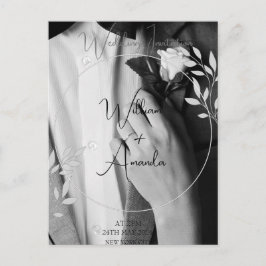 Cartão de Convite de Foto Preto, Branco, Para Semp