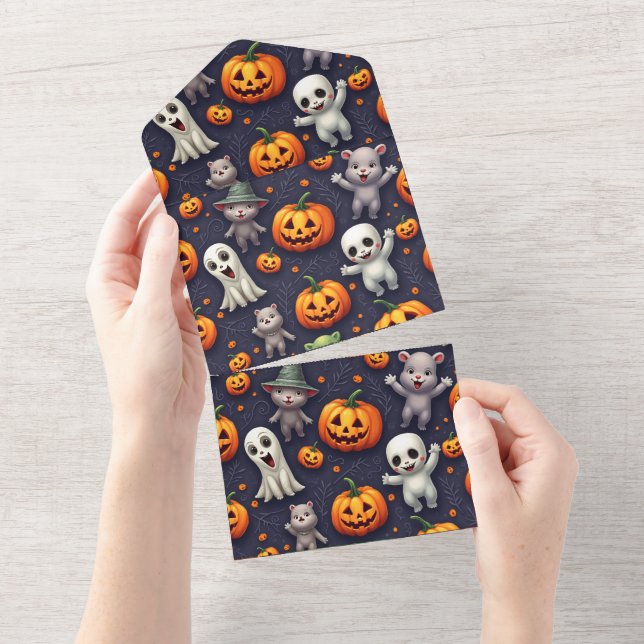 Cartão de convite de Halloween (Aba destacável)