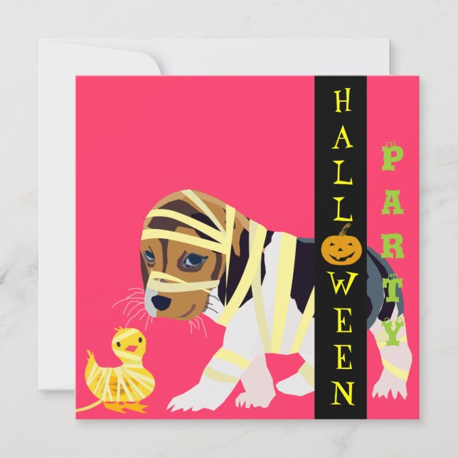 Cartão de Convite de Halloween Bonito - Personaliz (Frente)