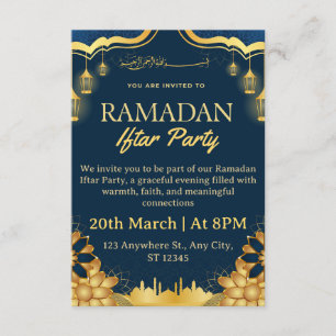 Cartão de Convite de Iftar do Ramadão