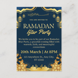 Cartão de Convite de Iftar do Ramadão
